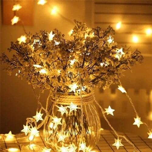 Star Garlands 50 Led String Light Outdoor Fairy Lights Solar Lamps for Garden Waterproof Outdoor Lighting Home Yard Christmas