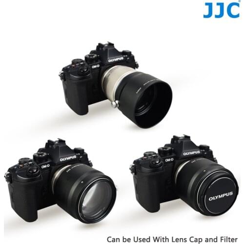 JJC Metal Lens Hood 58mm Protector for OLYMPUS M.ZUIKO DIGITAL ED 75mm F1.8 replaces LH-61F