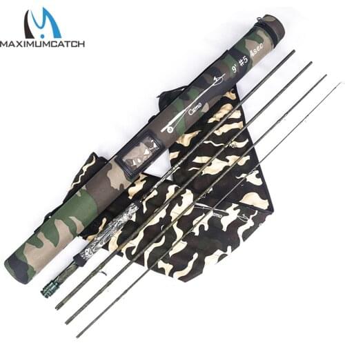 Maximumcatch New Design Travelling Fly Fishing Rod Camo Traveler/Travel 36T SK Carbon Fiber 9FT 5WT 4/7PCS Fly Rod