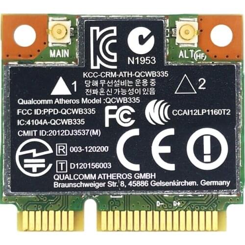 AR9565 WiFi Card QCWB335 Mini PCIE Bluetooth 4.0 150Mbps 2.4G for XP Win7 Win8 Linux System