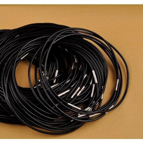 200pcs 2mm 3mm Round Genuine Leather Cord Necklace Rotary Magnet Buckle Leather Rope Leather String Jewelry Making Supplies
