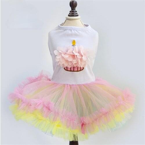 Summer New Fashion Girl Dog Dresses for Small Dogs Luxury Pet Dog Clothes with Folwers Vestidos Para Perras