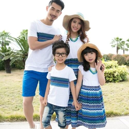 Summer family clothing bohemia holiday beach dress maternity dress family clothing mom daughter clothes familia ropa a juego