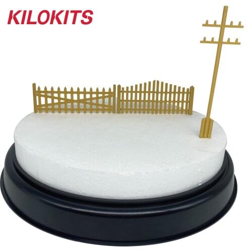 1/35 Scale Landscape Base Dia.30cm with Fences and Telegraph Pole Hobby Building Kits