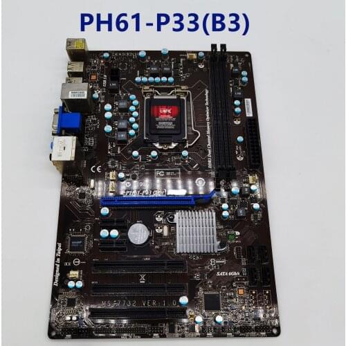 For mSI PH61-P33(B3) Desktop Computer Motherboard LGA 1155 DDR3 For Intel H61 H61M Desktop board SATA II Used