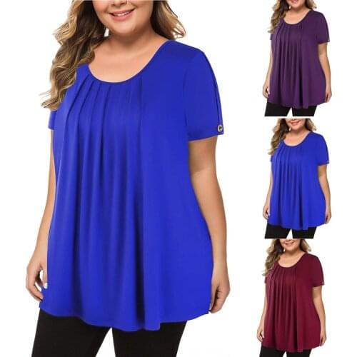Fashion plus size top short sleeve solid casual top 2021 summer new cool high thin trend womens wear топик женский