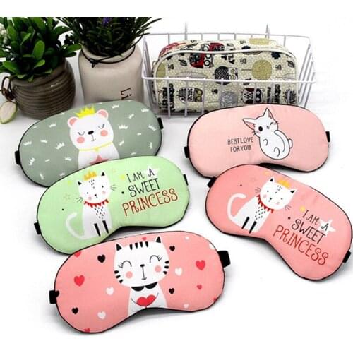 Cartoon Sleeping Mask For Eye Travel Relax Sleeping Aid Eye Patch Shading Eye Mask Eyepatch Eye Cover Cotton Eyeshade
