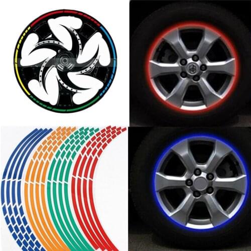 Motorcycle Wheel Stickers Breakpoint Warning Reflective Decals Warning Universal Personalise Auto Accessories 17/18 Inches
