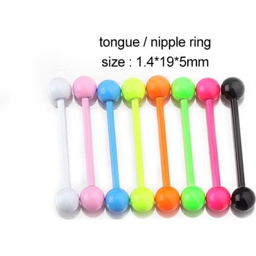 Stainless Steel Tongue Piercing Ring Mix Tongue Barbell Lot Ear Nipple Piercing Ring Fashion Pircing Lengua Lote
