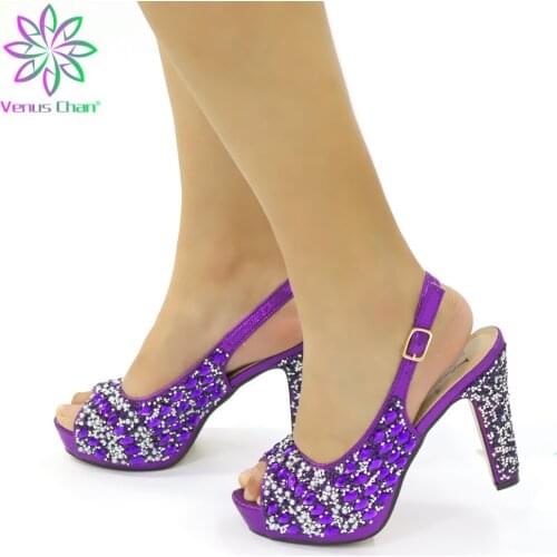 New Arrival Summer High Heeled Shoes for Women Ladies Sandals with Heels Nigerian Women Wedding Shoes Decorated with Rhinestone