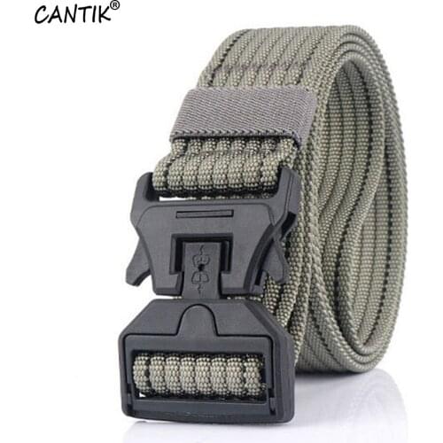 CANTIK New Brand Trend Belts Polyester Woven Nylon Belt Utility Model Magnetic Buckle Leisure Accessories for Men 3.8cm CBCA201