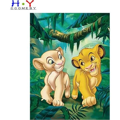 Full Square/Round Diamond Painting Children Cartoon Comic Lion King Small Lion Forest King 5d Diamond Embroidered Cross Stitch