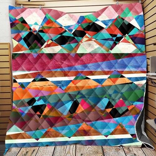 Dropshipping Hot 3D Printed Bedding Quilt Blanket Geometric Bedspreads Twin Full/Queen King Size