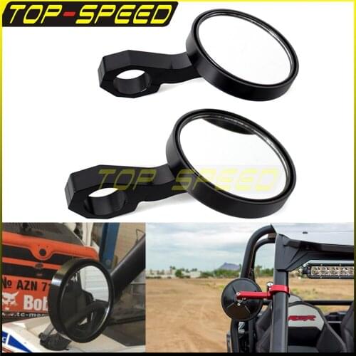 4.7" Adjustable Aluminum Black Round Side View Mirrors For Polaris RZR XP1000XP4 1000 RZR 900 2015 RZR RZR S XP Perimeter