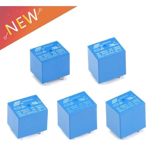 2PCS/Lot Relays SRD-09VDC-SL-C SRD-12VDC-SL-C SRD-24VDC-SL-C T73 9V 5PIN PCB Type 5V 9V 12V 24V DC Power Relays