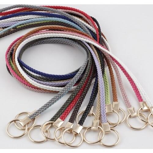 1Pc Summer dress Belt Candy Color Braid Belt Fashion Woven waist Belts for Women Dress Hemp Rope Braid Belt Female Belts