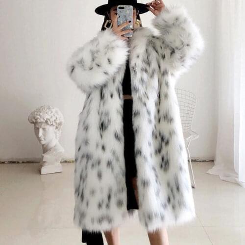 2021 Women Winter New Imitation Fox Fur Coats Female Casual Faux Fur Jackets LadiesThick Warm Mid-long Plush Outerwear R701