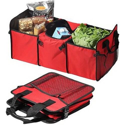 Foldable Car Trunk Organizer Food Beverage Storage Bag Stowing Tidying Multi-function SUV Container Keep Warm Cold Insulated Box