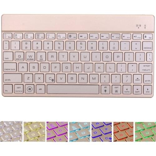 Ultra Thin 7 Color LED Backlight Aluminum Bluetooth Russian/Spanish/Hebrew Keyboard For Samsung Galaxy Tab S5e 10.5 T720 T725