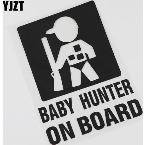 YJZT 12.9CM*16.8CM Car Sticker Baby Hunter on Board Car Truck Vinyl Window Decoration 13C-0044