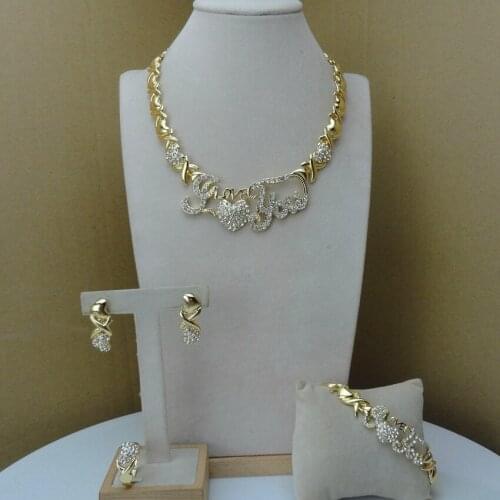 Yuminglai I Love You Jewelry XOXO Jewelry Hugs and Kisses African Fashion Jewelry for Women FHK10125