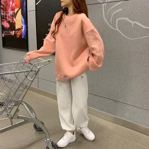 Women Autumn Winter Leisure Tracksuits Full Sleeve Fleece Sweatshirt Cotton Hoodies Embroidery Pullovers Jackets