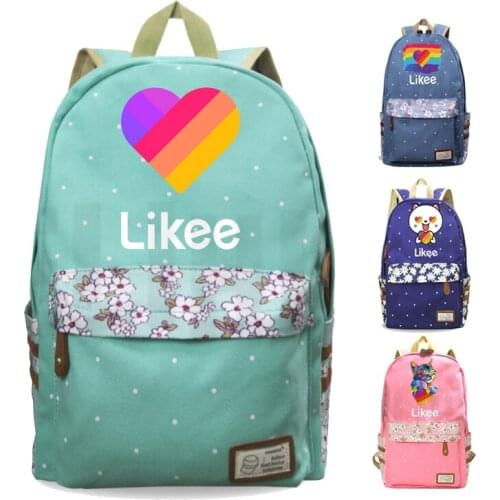 Likee APP Women Backpack for Student LIKE Video Russia Style Harajuku Floral Notebook School Bags Teenage Girls Laptop Bookbag