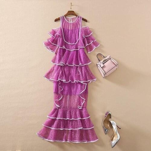 Europe Style Summer Womens off shoulder lace dress Chic women party dress C789