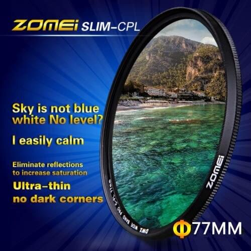 Zomei 77mm Ultra Slim CPL Filter CIR-PL Circular Polarizing Polarizer Filter for Nikon Canon Tamron Sigma Olympus SLR Lenses