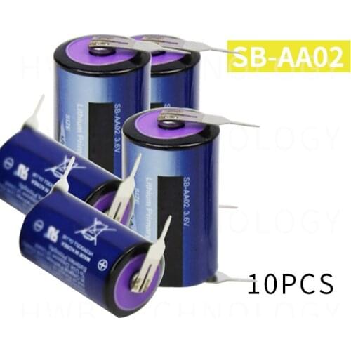 10pcs High Quality Korea Tekcell SB-AA02 3.6V LS14250 ER14250 lithium battery 1/2AA with solder pins SBAA02