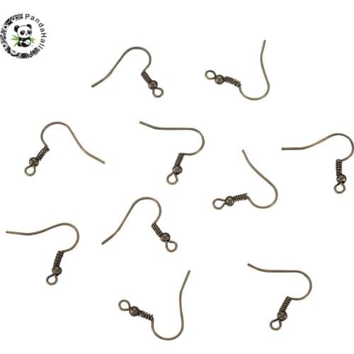 PANDAHALL 100PCS Earring Jewelry Findings Iron Earring Hooks Nickel Free For Jewelry Making DIY Dangle Earrings, about 18*0.8mm