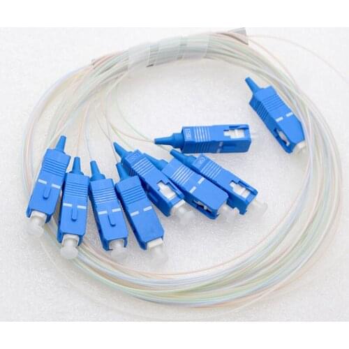 100PCS New SCPC Single Mode 1*8 Fiber Splitter PLC 0.9mm Bare Optical Fiber Mini Steel Tube Fiber Bundle Connector Special Sale