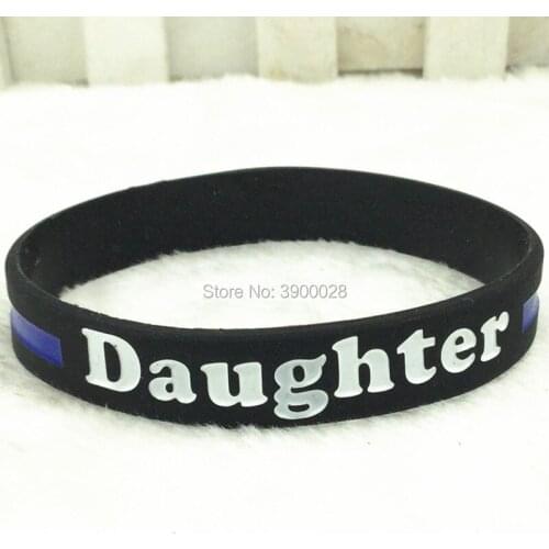 100pcs Thin Blue Line Daughter wristbands silicone bracelets