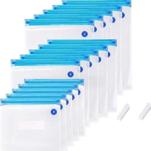 15Pcs Vacuum Sealer Bags Reusable Food Storage Bag Household Vacuum Food Sealer Ziplock Bag Food Wrap For Food Storage Freezing