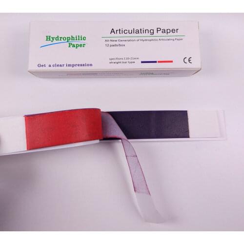 2Boxes Articulating Paper Dental Thick Red Blue Occlusal Record Denture 40μm 240Sheets/Box Hydrophilic Straight Bar