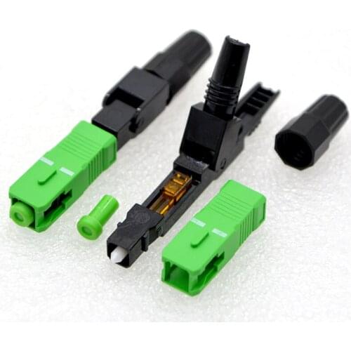 200PCS NEW SC/APC Optic Fiber Quick Connector Universal Type Single Mode Multimode Fiber Optic Fast Connector Wholesale