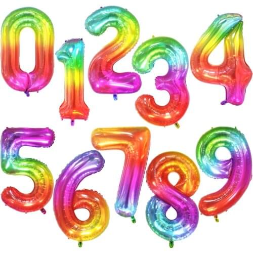 2022 40 Inch Number Foil Balloons Birthday Party Decorations 1 2 3 Gold Silver Pink Blue Helium Party Supplies Baby Shower Decor