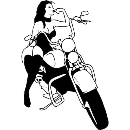 9.6*14.3CM Motor Cool Provocatively Sexy Girl Walking Advanced Design Black/Silver Vinyl Decals Covering The Body C20-0294