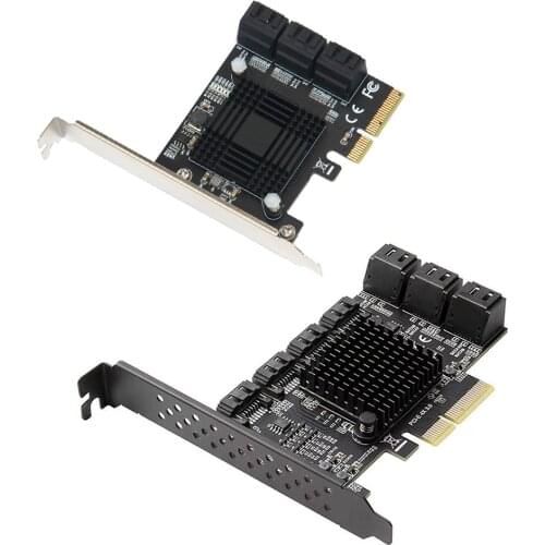 SATA PCI-E Adapter 6/10 Ports PCI Express X4 X8 X16 to SATA 3.0 6Gbps Interface Rate Expansion Card Converter for Windows 7/8/10