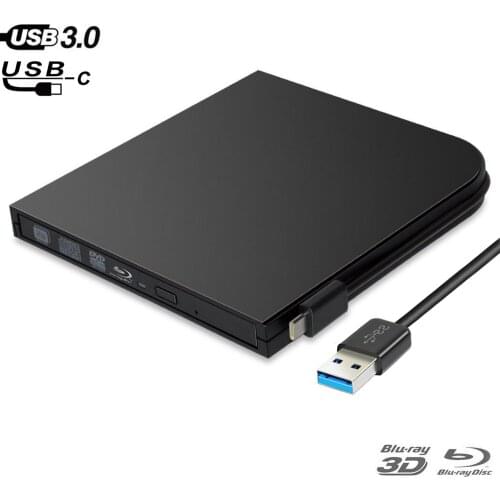 Bluray Burner Writer BD-RW USB 3.0 Type C External DVD Drive Portatil Blu ray Player CD/DVD RW Optical Drive For hp Laptops PC
