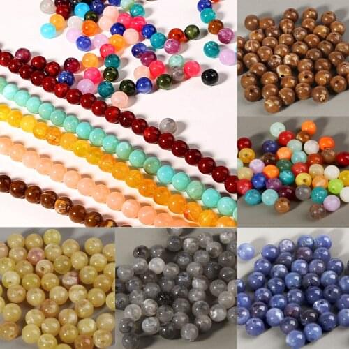 6/8/10mm Acrylic Beads Effect Round Beads Spacer Loose Beads Arts Craft DIY Decoration For Sewing Loose Garment Beads Handmade