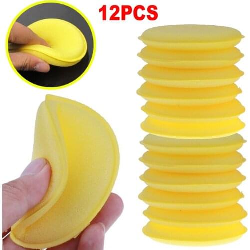 12pcs/lot Car Vehicle Polish Foam Sponge Round Shaped Sponge Pad Buffer Cars Wax Applicator for Car Detailing Care Wash Clean