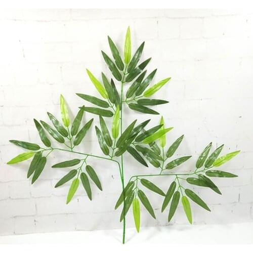 Artificial Green Bamboo Leaves Fake Green Plants Greenery Leaves For Home Hotel Office Decoration