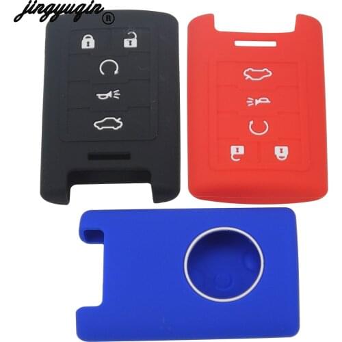 Jingyuqin 10pcs/lot Silicone Car Key Cover Cases For Cadillac Escalade SRX XTS SLS CTS ATS Seville Escalade Remote Holder