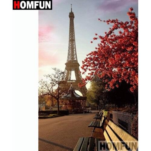 HOMFUN Full Square/Round Drill 5D DIY Diamond Painting "Tower scenery" Embroidery Cross Stitch 3D Home Decor Gift A11254