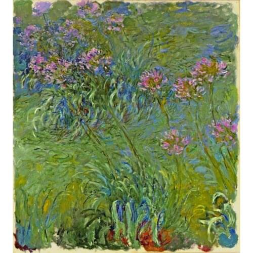 Agapanthus Flowers of Claude Monet art oil paintings Canvas reproduction hand-painted