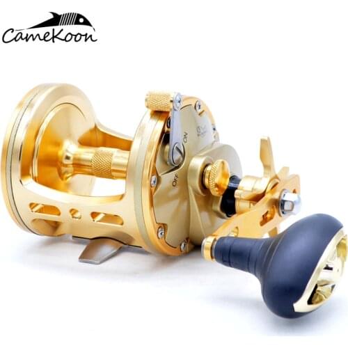 CAMEKOON Star Drag Saltwater Trolling Reel 5.1:1/4.1:1 Gear Ratio 15KG Max Drag RIGHT HAND Sea Boat Baitcasting Fishing Reel