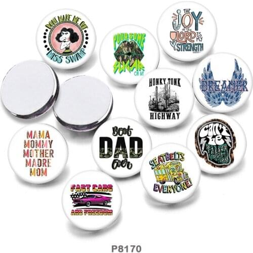 Words 12mm/18mm/20mm/25mm/30mm Round Glass Cabochon Flat Back Making Findings P8170