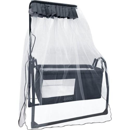 Linen Fabric Be Shaken Baby Cradle Smoked Color Comfortable Sallanabilen Portable Crib Ventilate Windows And Protective tulle