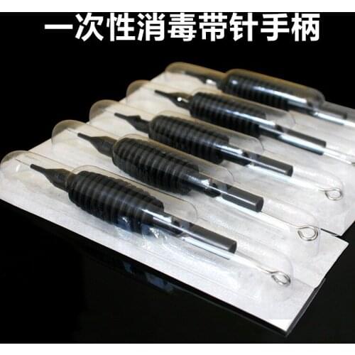 Wholesale 20PCS/LOT Tattoo Body Artist Disposable Tattoo Grip With Needles Black Silicone Gel Tattoo Handle 1RL-15RL